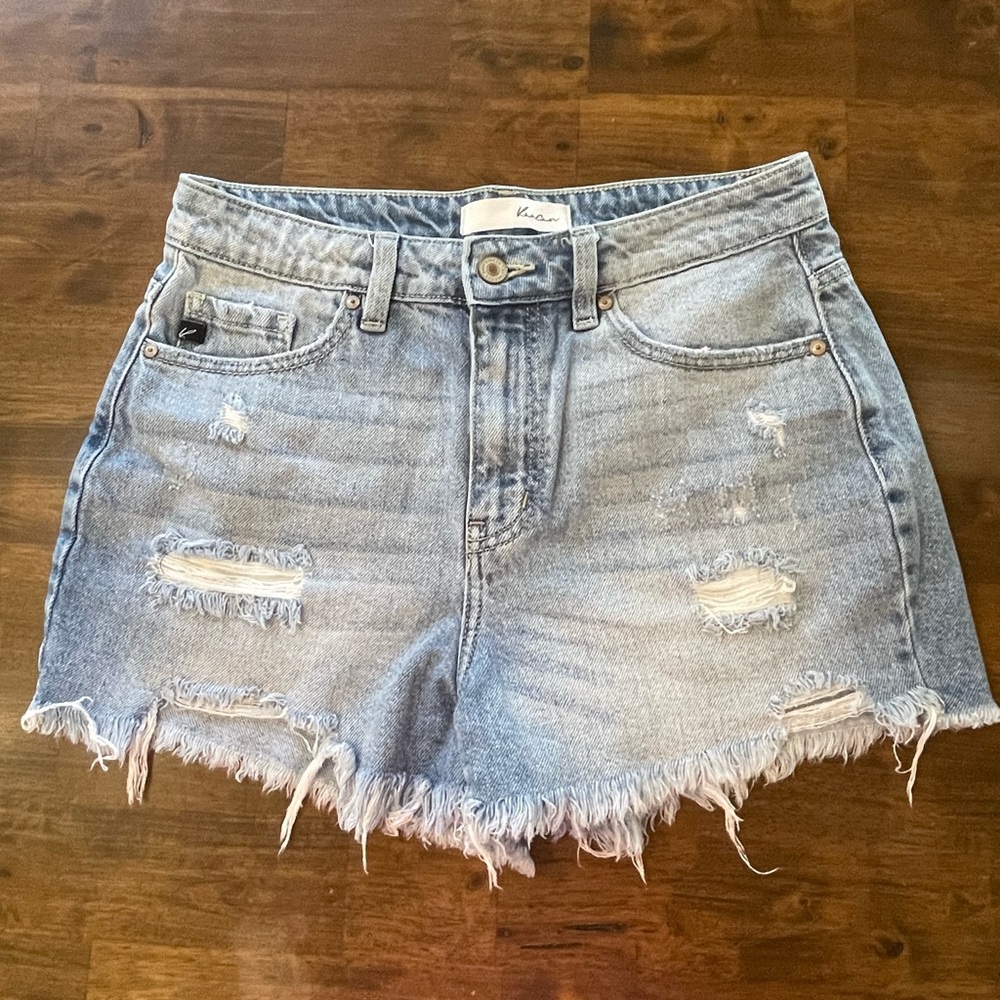 KanCan Light Blue Distressed Jean Shorts